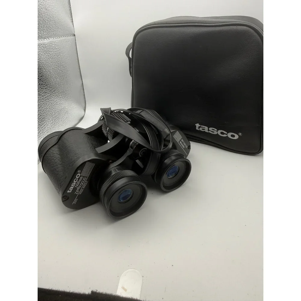 Tasco 2001 Zip Focus Binoculars 7x35mm Wide Angle Black with Case 500ft 1000yds